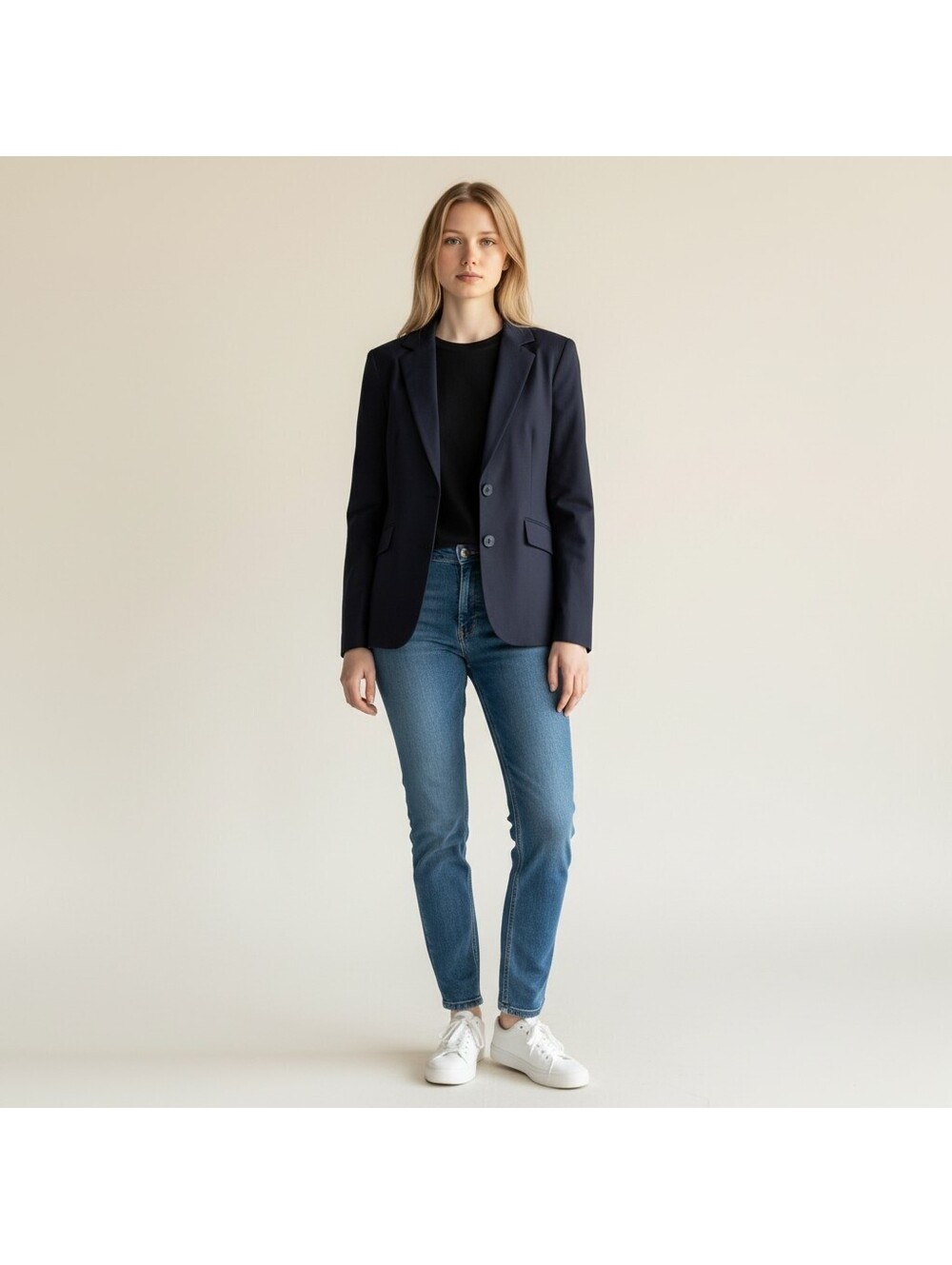 Talbots Blazer Women 6 Blue Button Up Collared Long Sleeve Wool Lined Pockets